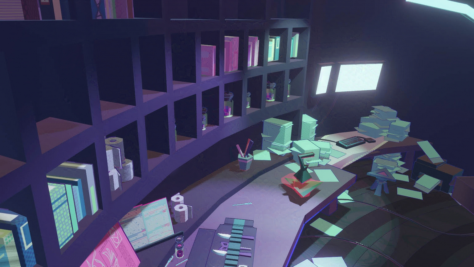 Biology lab desk.